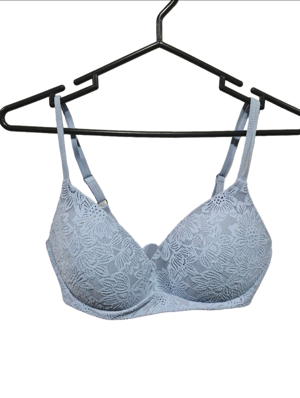Aerie Real Sunnie Wireless Floral Lace Bra Light Blue 34DD